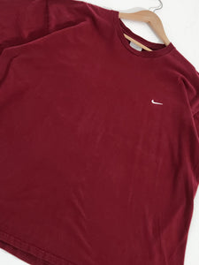 Vintage 2000s Maroon Red Nike Swoosh T-Shirt Sz. 2XL