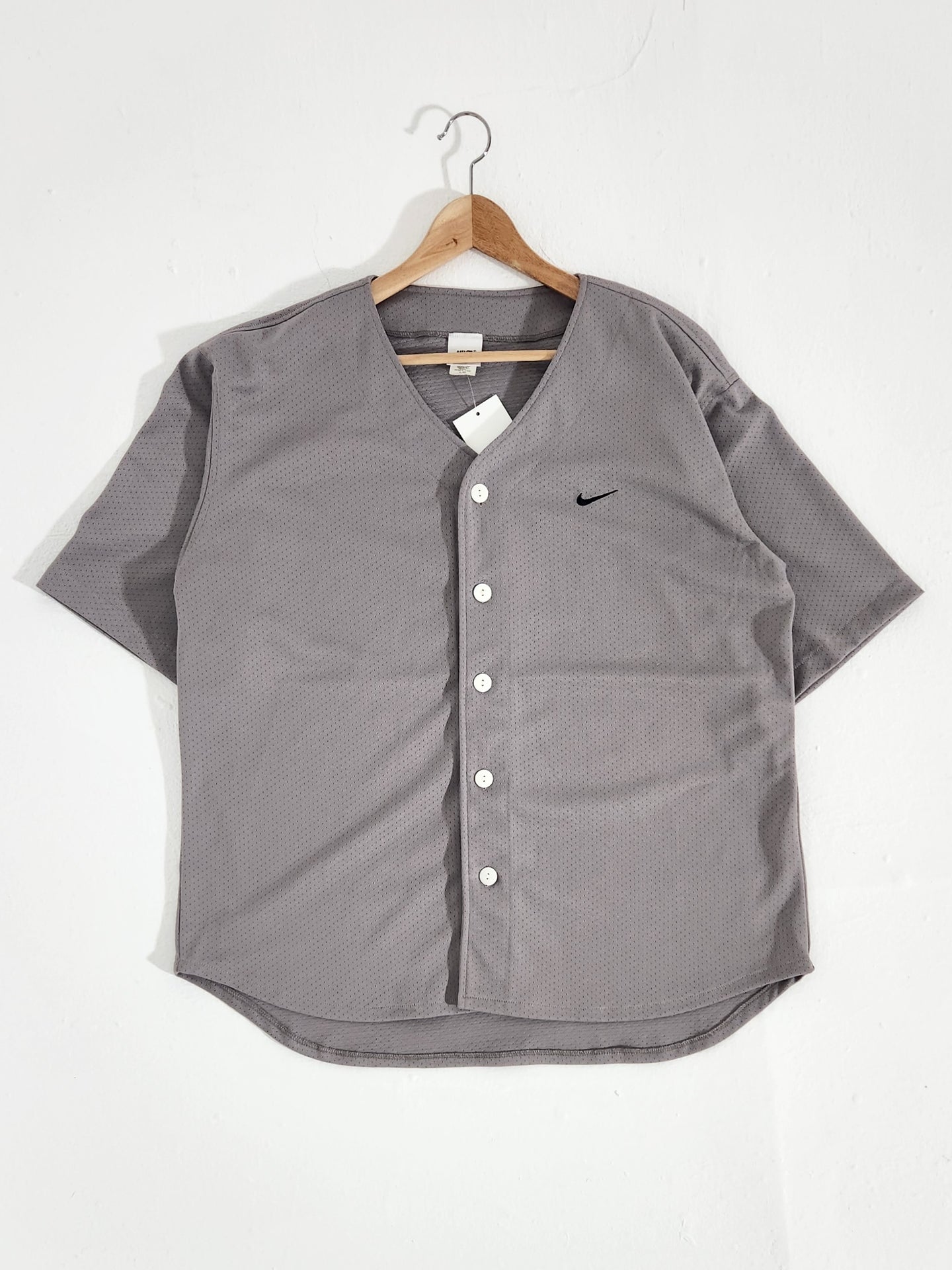 Vintage 1990's Gray Nike Baseball Jersey Sz. L