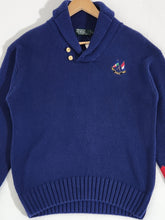 Vintage 1990s Polo Ralph Lauren Blue Collared Knit Sweater Sz. XL