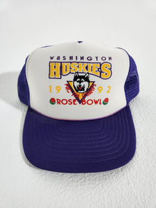 Vintage 1992 Washington Huskies Rose Bowl Mesh Hat