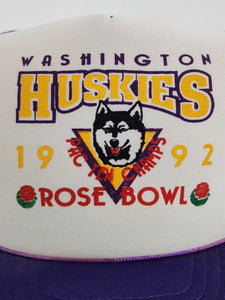 Vintage 1992 Washington Huskies Rose Bowl Mesh Hat