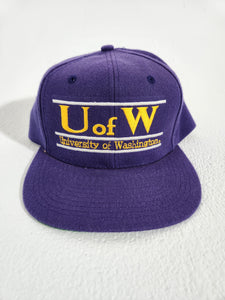 Vintage "U of Wa" UW Huskies Wool Snapback Hat