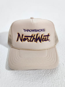 Throwbacks Northwest Script Cream Snapback Hat