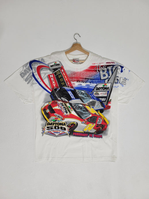 Vintage 2000s DS Daytona 500 2004 Nascar Racing AOP T-Shirt Sz. 2XL