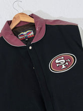 San Francisco 49ers JH Wool With Leather Sleeves SZ Large