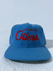 Vintage Houston Oilers Wool Sports Specialties Script Snapback Hat