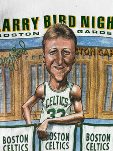 Vintage 1990s Larry Bird Salem Sportswear HOF Induction Night Caricature T-Shirt Sz. L