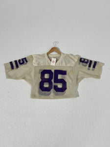 Vintage 1980's Cropped White UW Washington Huskies Champion Jersey Sz. L