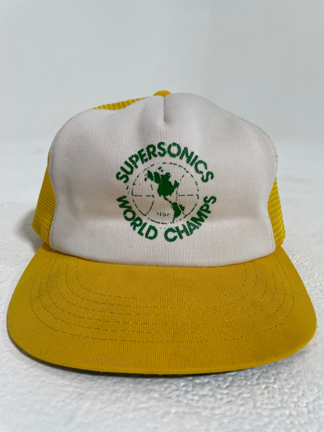 Seattle Supersonics World Champs Yellow Mesh Snapback