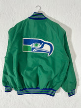 Vintage Green Seattle Seahawks Delong Varsity Buttoned Jacket Sz XL Long