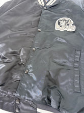 Vintage Los Vegas Raiders Black Chalkline Satin Jacket Sz. L