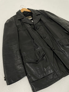 Vintage Sears Black Genuine Leather Jacket Sz. 44