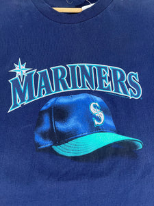 Vintage 1990's Seattle Mariners Cap T-Shirt Sz. 2XL