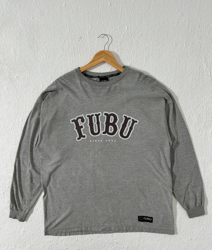 Y2k FUBU Grey Long Sleeve Shirt Sz. XL