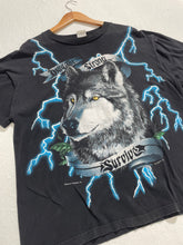 Only The Strong Survive Wolf Lightning T Shirt 90s  Sz XL