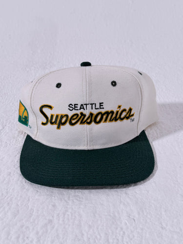 Vintage SuperSonics Script Sports Specialties Snapback Hat