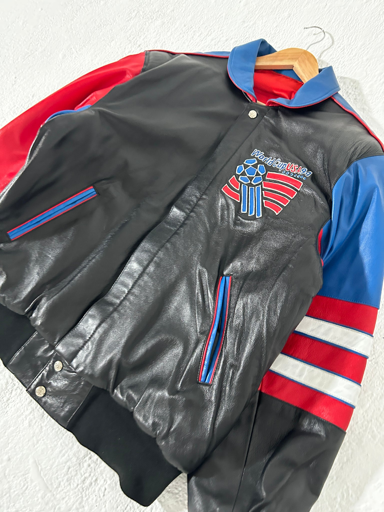 Vintage 94' Signed Jeff Hamilton World Cup USA Reversible Leather Jack