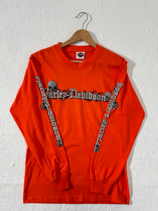 Vintage 2000s Orange Long Sleeve Harley Davidson Wenatchee, WA T-Shirt Sz. S