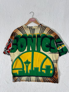 Vintage 1990s Seattle Supersonics Magic Johnson T's AOP Size L