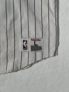 Mitchell & Ness Pin Stripped Lakers Baseball Jersey Size L