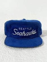 Vintage Seattle Seahawks Script Blue Corduroy Sports Specialties Snapback Hat