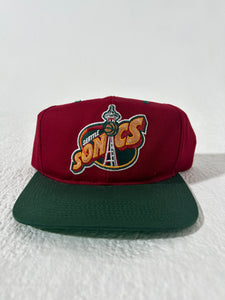 Vintage 1990's Seattle Supersonics Sports Specialties Burgundy Snapback Hat