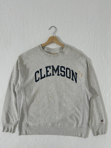 Vintage Distressed Clemson Champion Crewneck Sweatshirt Sz. M