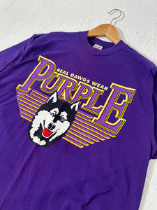 Vintage Real Dawgs Wear Purple UW Huskies T-Shirt Sz. L