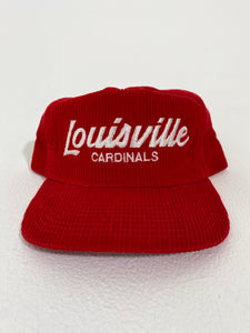 Vintage 1990’s Louisville Cardinals 'SCRIPT' Sports Specialties Corduroy Snapback