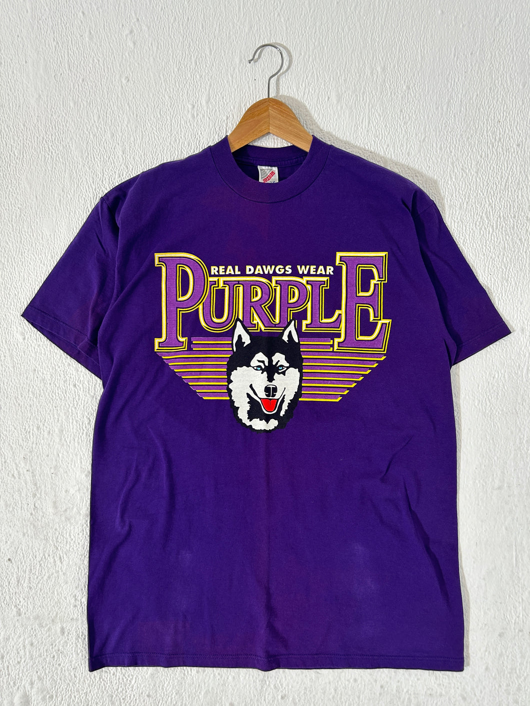 Vintage Real Dawgs Wear Purple UW Huskies T-Shirt Sz. L