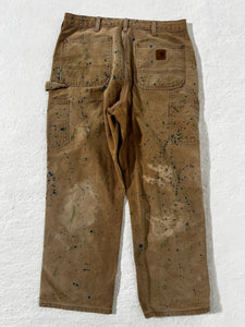 1/1 Brown Carhartt Paint Splatter Jeans 34x30