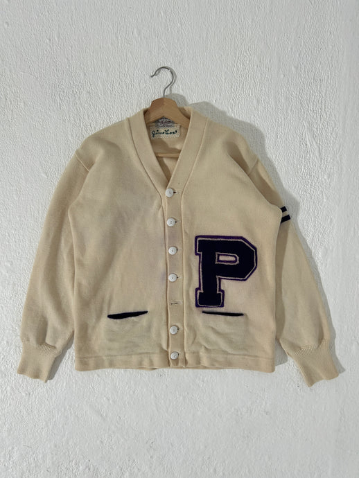 Cream Dehen Knit “P” Sweater Sz. XL