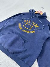 Vintage 1970's Oak Park Physical Education Faded Blue Hoodie Sz. M