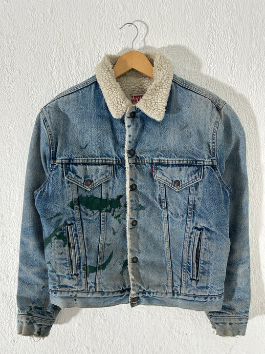 Vintage 1980's LEVI's Distressed Denim Jacket Size Small