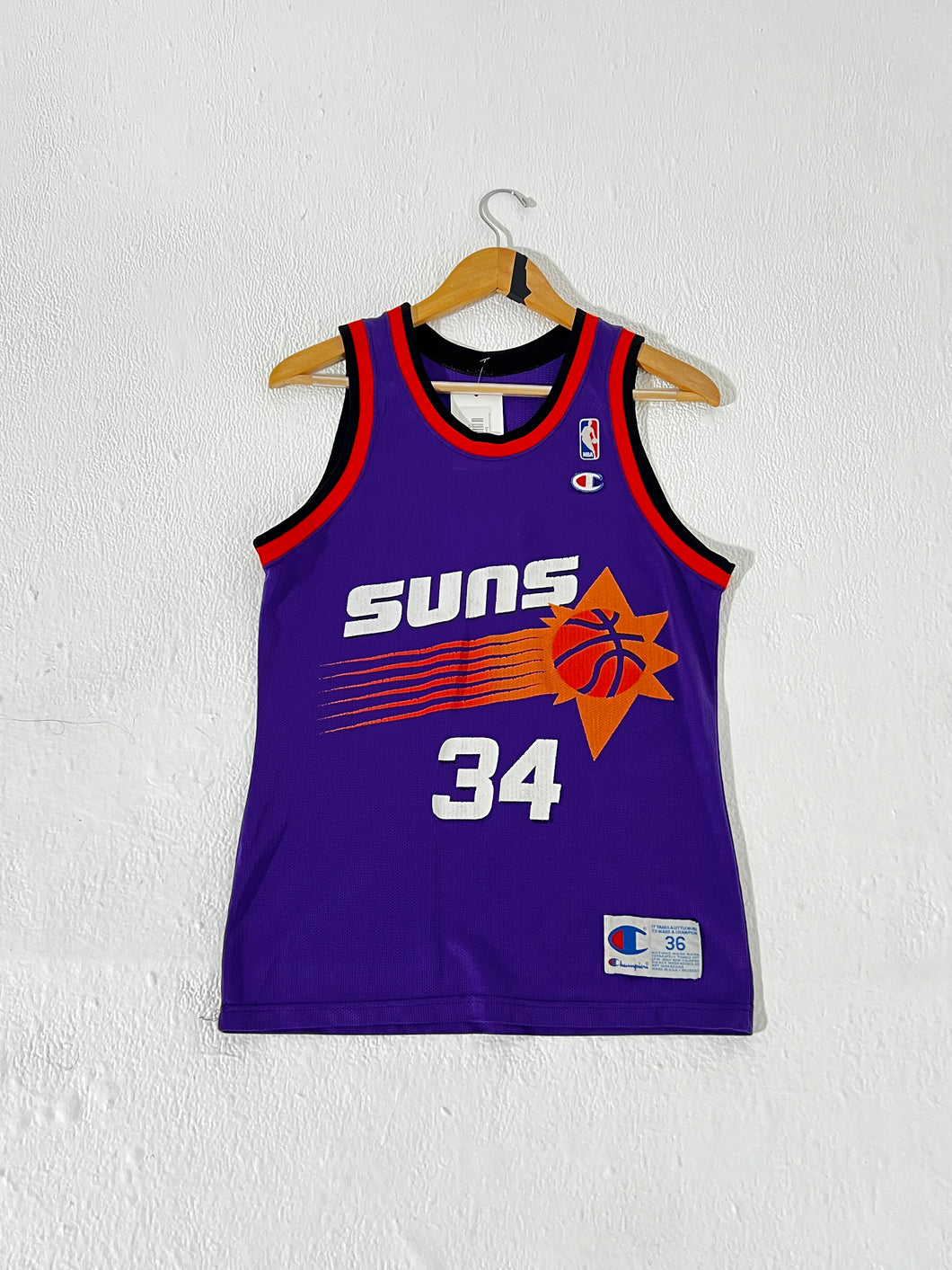 Vintage 1990's Suns Charles Barkley Away Champion Jersey Sz. 36