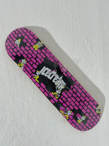 Pink Brick Wall Ice Cream Skate Deck Sz. 8 1/4