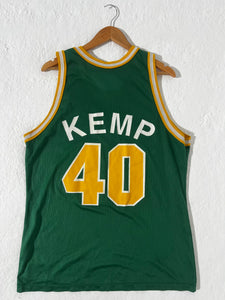 Vintage 1990's Seattle Supersonics Shawn Kemp Champion NBA Jersey Sz L