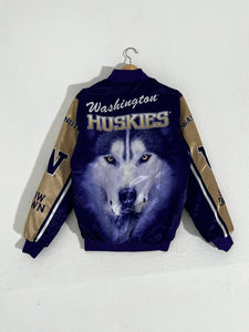 University of Washington UW Huskies Satin Bomber Jacket Sz. XS