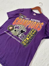 Vintage 1990 University of Washington UW Huskies 1991 National Champs T-Shirt Sz. L