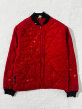 1/1 Vintage Red Quilted Paint Splatter Jacket Size S (as is)
