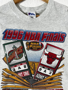 Vintage 1996 NBA Finals Seattle Supersonics vs. Chicago Bulls T-Shirt Sz. L