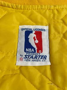 Vintage 1990s Starter Los Angeles Lakers Yellow Satin Jacket Sz. M
