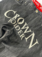 Vintage Y2K Crown Holder Chain Stitch Embroidery 38x30