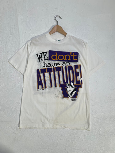 Vintage 1995 UW Huskies We Dont Have An Attitude T-Shirt Sz. L