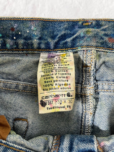 1/1 Vintage Paint Splatter Carhartt Jeans 35x30
