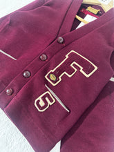 Vintage 1960s Maroon Varsity Cardigan Size XS