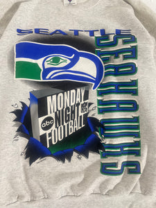 Vintage 1990's Seattle Seahawks ‘Monday Night Football’ Crewneck Sz. XL