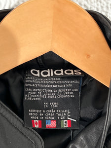 Adidas Cropped Leather Jacket Sz. L