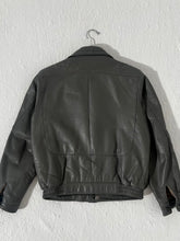 Vintage Grey Leather Jacket Size Small