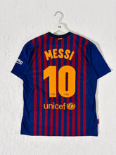 FC Barcelona 2018-19 Vertical Stripped Lionel Messi #10 Jersey Size L